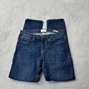 FRAME Jeans Mens 30 Blue Denim L'homme Slim Whiskered Fadded Pants Stretch